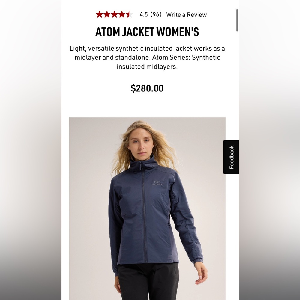 Arc’teryx atom jacket navy - PERFECT CONDITION